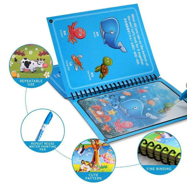 LIFE STYLE HUB™ Magic Water Book Painting Drawing Coloring Board Book