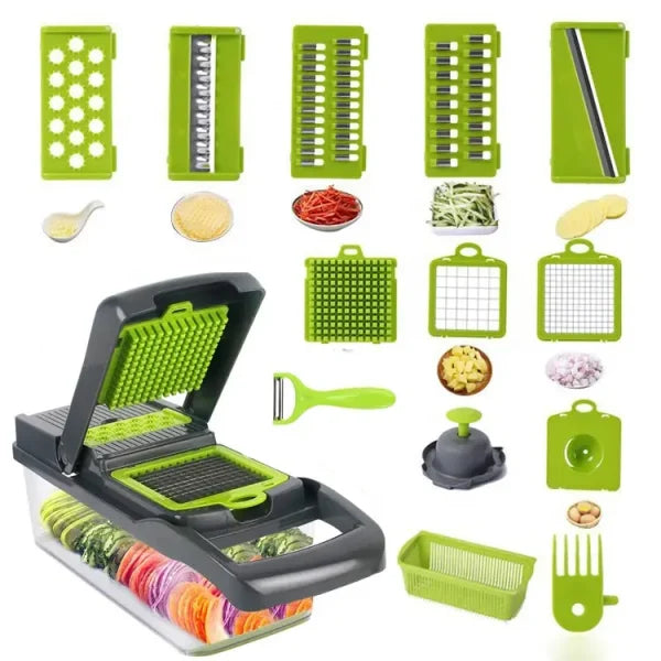 LIFE STYLE HUB™ 16 In 1 Multifunctional Handheld Chopper With Container