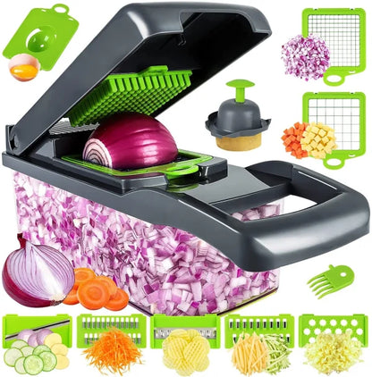 LIFE STYLE HUB™ 16 In 1 Multifunctional Handheld Chopper With Container