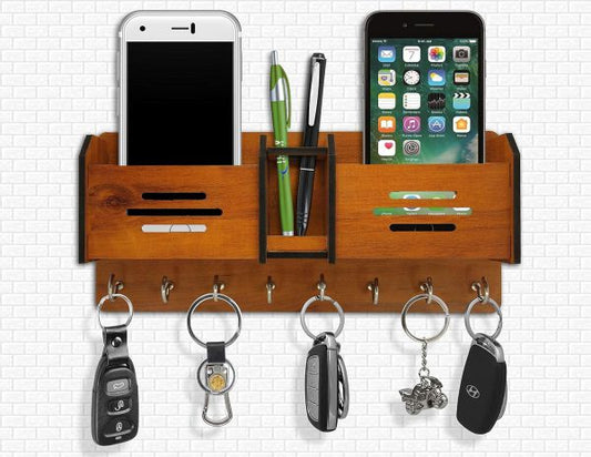 LIFE STYLE HUB™ Multipurpose Design Wooden Key Holder