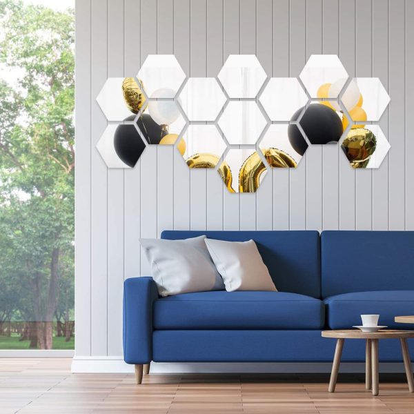 LIFE STYLE HUB™ 3d Acrylic Hexagon Simple Mirror