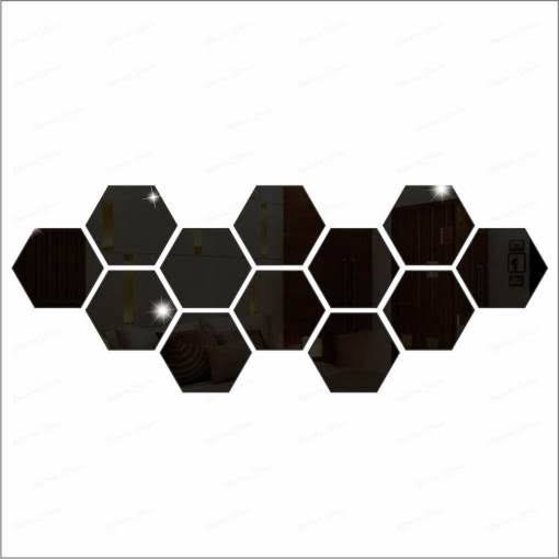 LIFE STYLE HUB™ 3d Acrylic Hexagon Simple Mirror