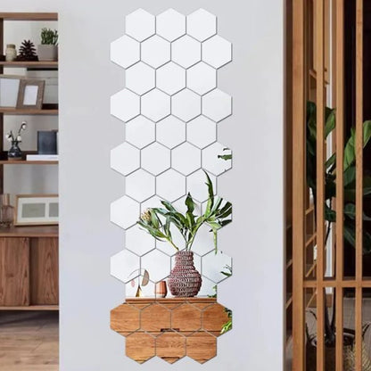 LIFE STYLE HUB™ 3d Acrylic Hexagon Simple Mirror