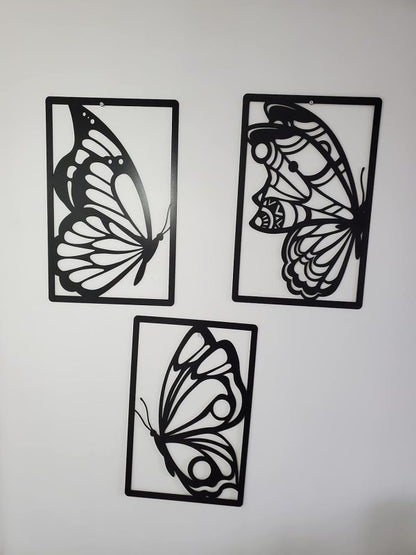 LIFE STYLE HUB™ Set Of 3 Butterfly Wooden Wall Decoration